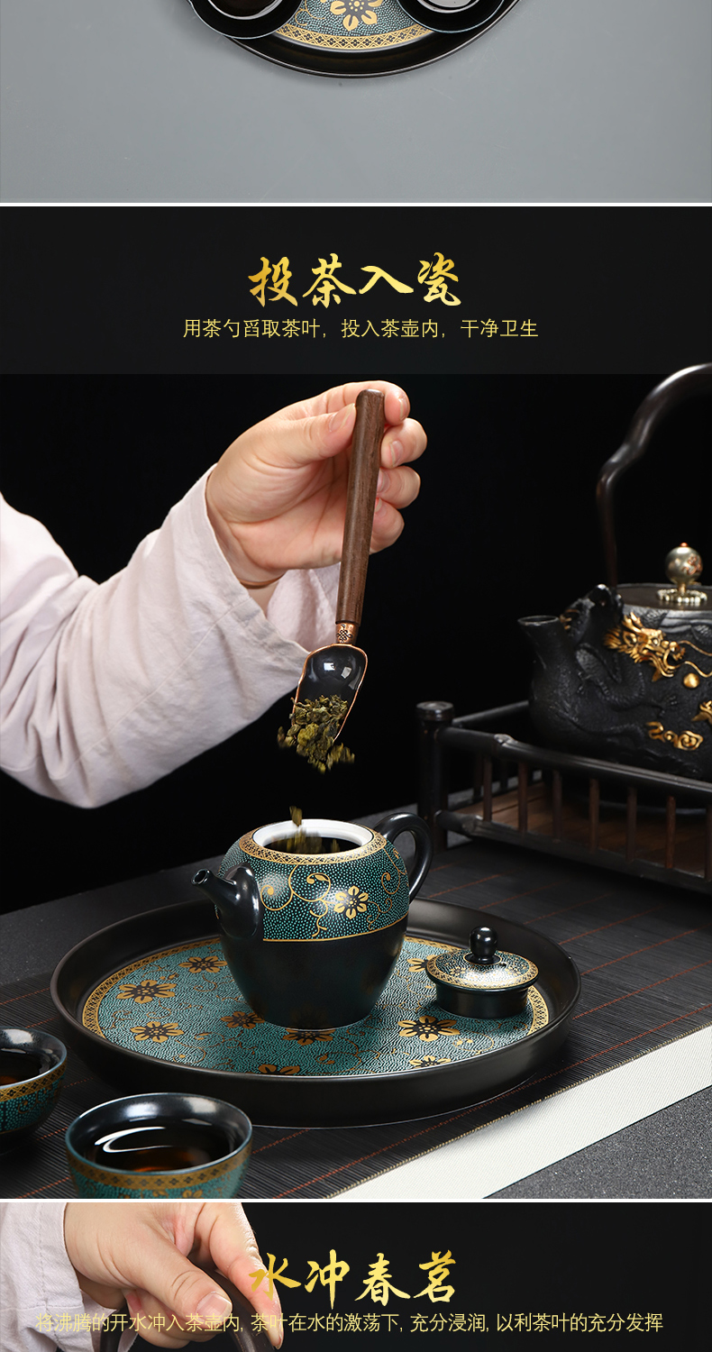 Recreation travel product blue - and - white kung fu tea set mini four cup teapot receives a pot of jingdezhen ceramic tea tray