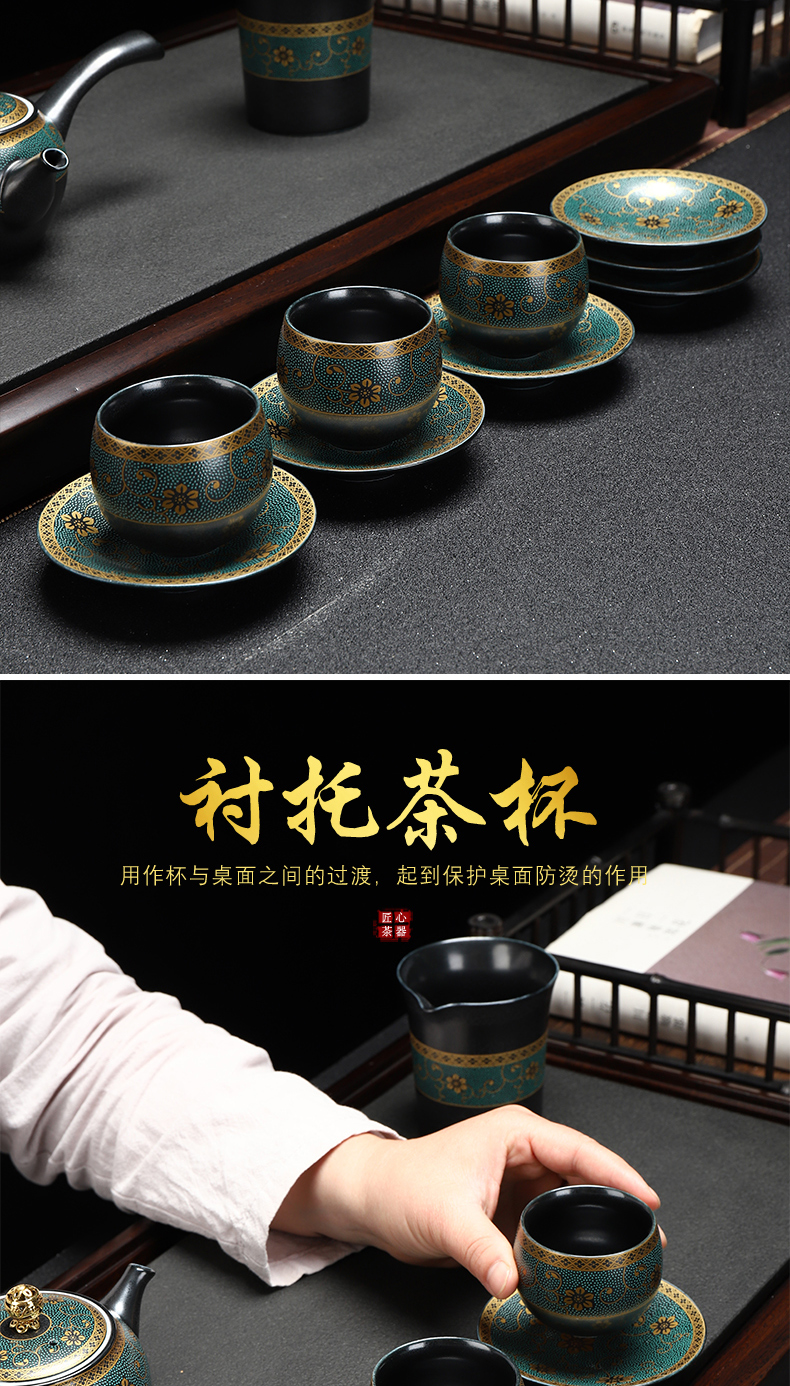 Recreational product ceramic cup mat kunfu tea saucer insulation pad tea tray mat cup holder group tea tea accessories