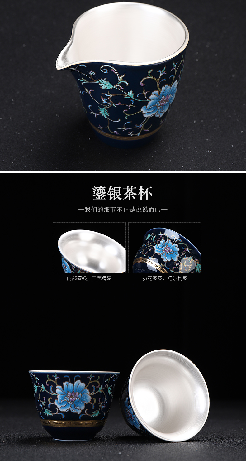 Recreational product is blue and white porcelain tea sets suit Chinese style household kung fu tea set side put the pot of ceramic tea cups