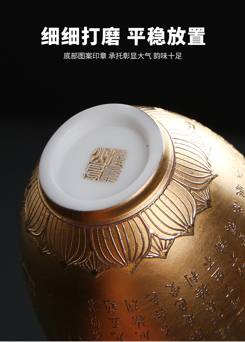 Recreation character turn white porcelain small retro heart sutra cup tea set mini ceramic cups master cup single sample tea cup