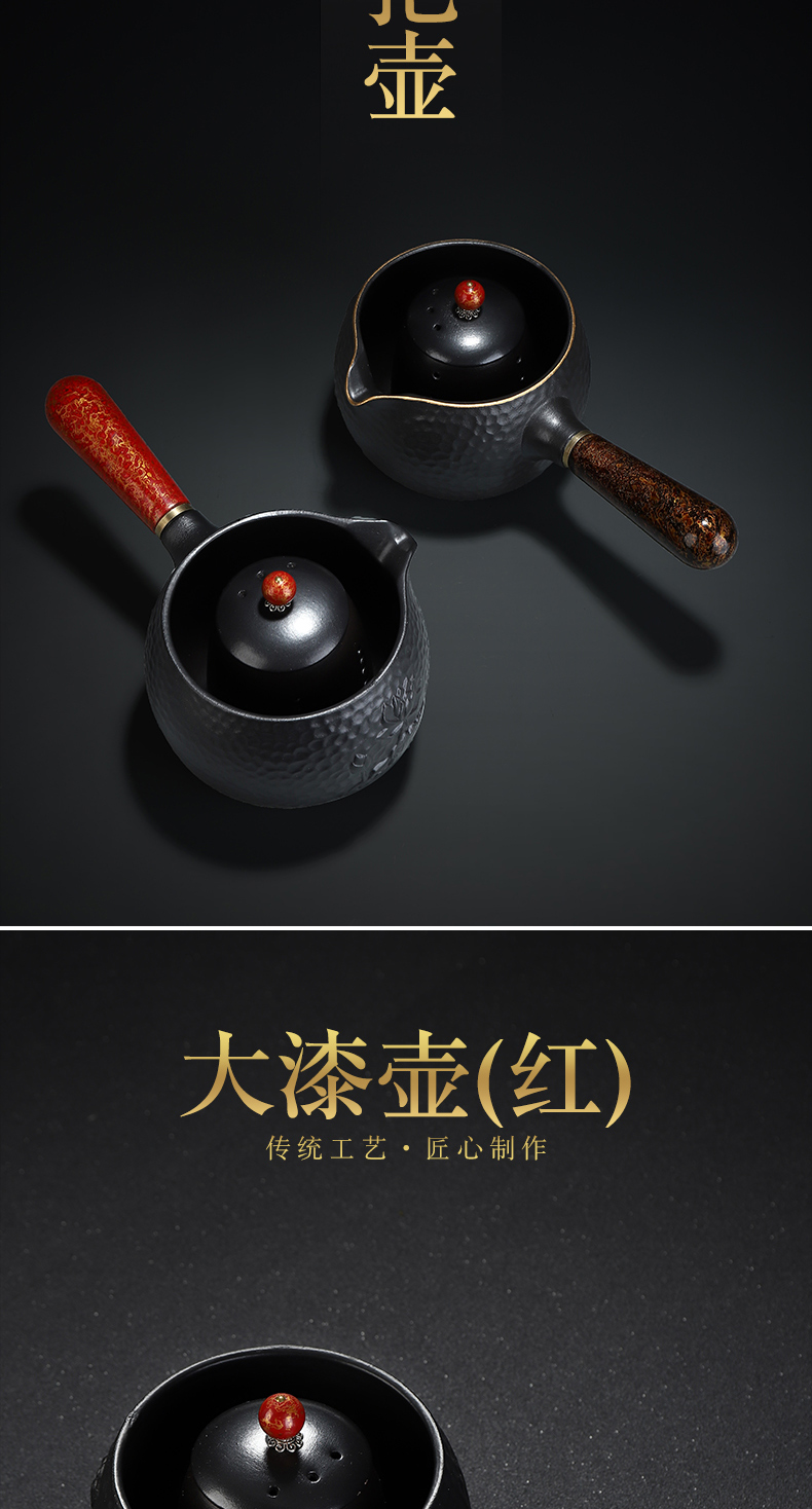 Recreational product lacquer ware jingdezhen tea service manual colored enamel Chinese lacquer side put boiling kettle ceramic electric TaoLu tea