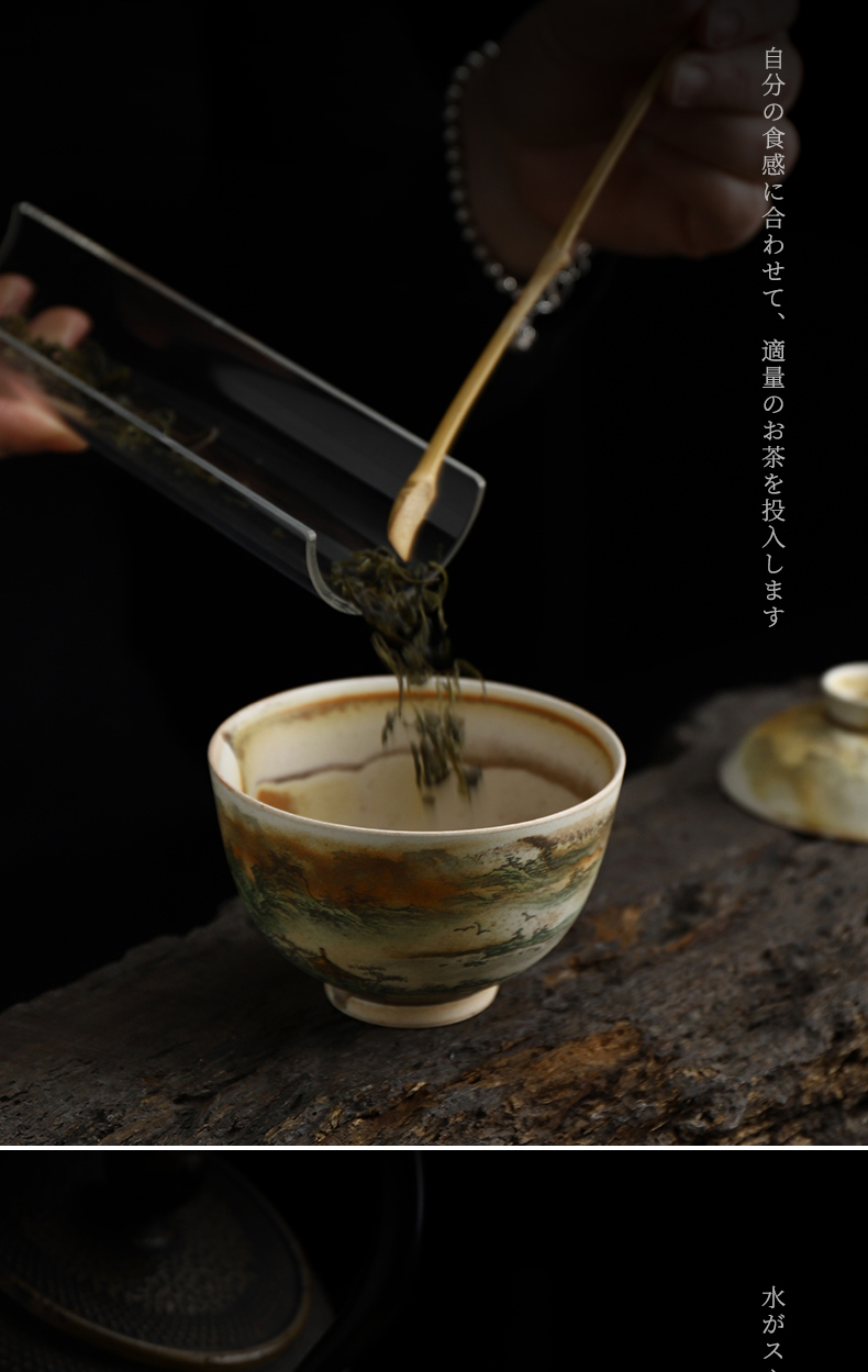 Recreational product water firewood hand - made tureen single ceramic household kung fu tea tea bowl 160 ml