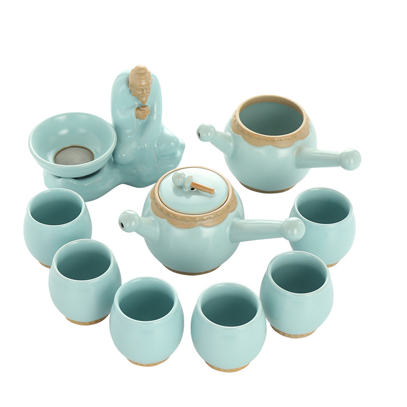 Recreational product upscale your up kung fu tea set incense ashes tire ceramics slicing teapot teacup household gift for