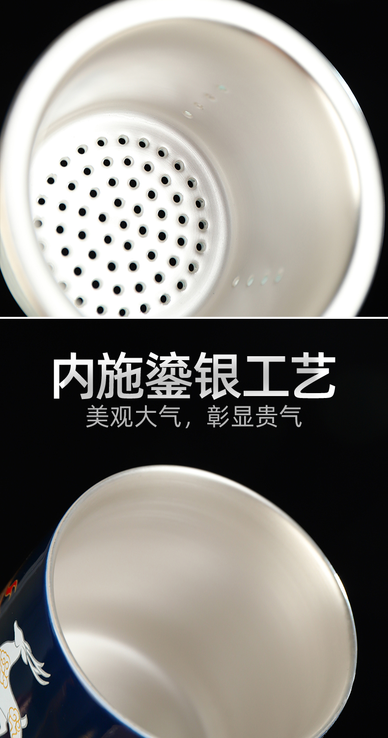 Recreation to both wind tide ceramic keller with GaiLiu silver bladder boss a cup of tea tea tea set