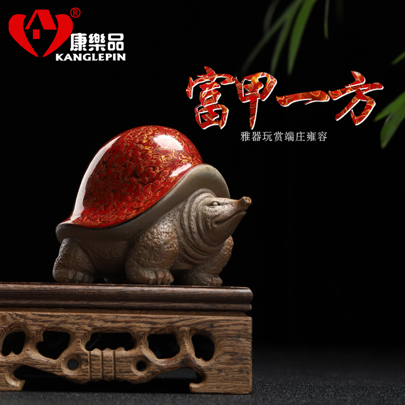 Creative recreation products big purple sand tea rich as croesus furnishing articles turtle tea tray pet tea tea set move can be raised