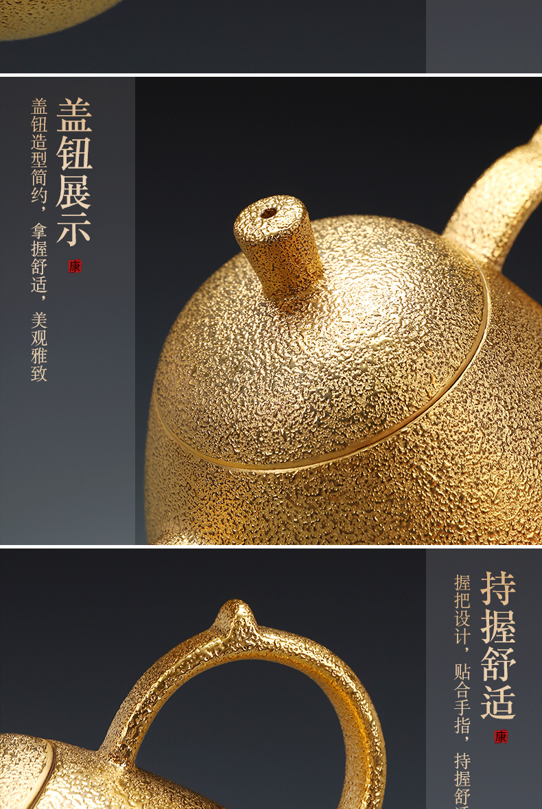 Recreational product gold grind arenaceous kettle pure manual it 24 k gold filtering little teapot tea, kungfu tea set