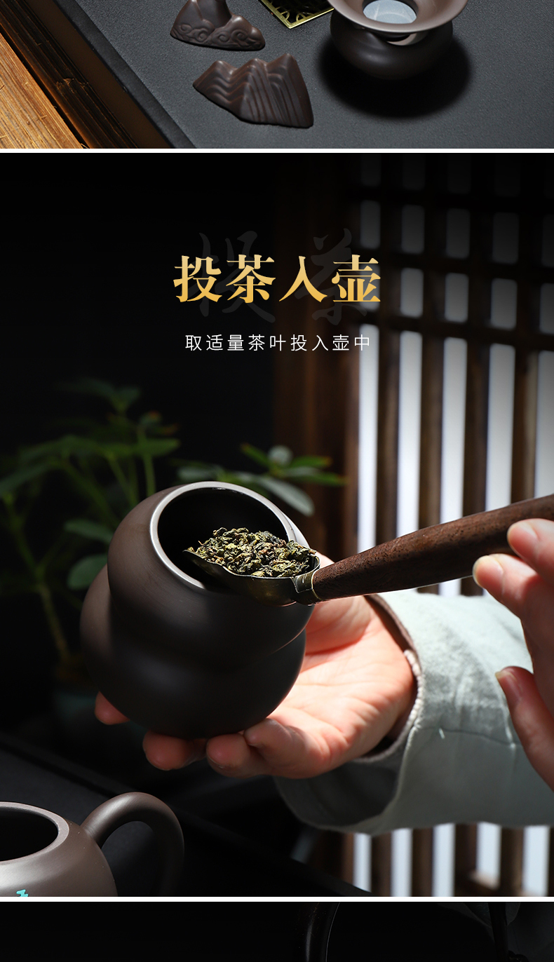 Recreational taste tea cup gift box lid bowl suit violet arenaceous kung fu tea set suit contracted household ceramics