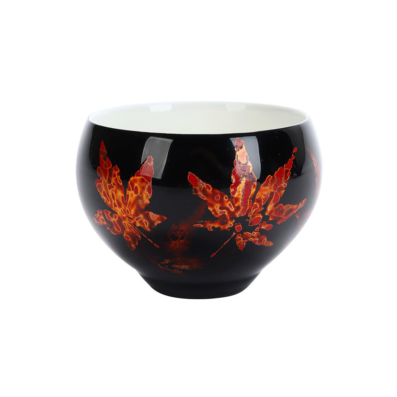 Recreational product konoha temmoku lamp that jingdezhen kung fu tea set to build light ceramic bowl cups master cup single cup Chinese lacquer