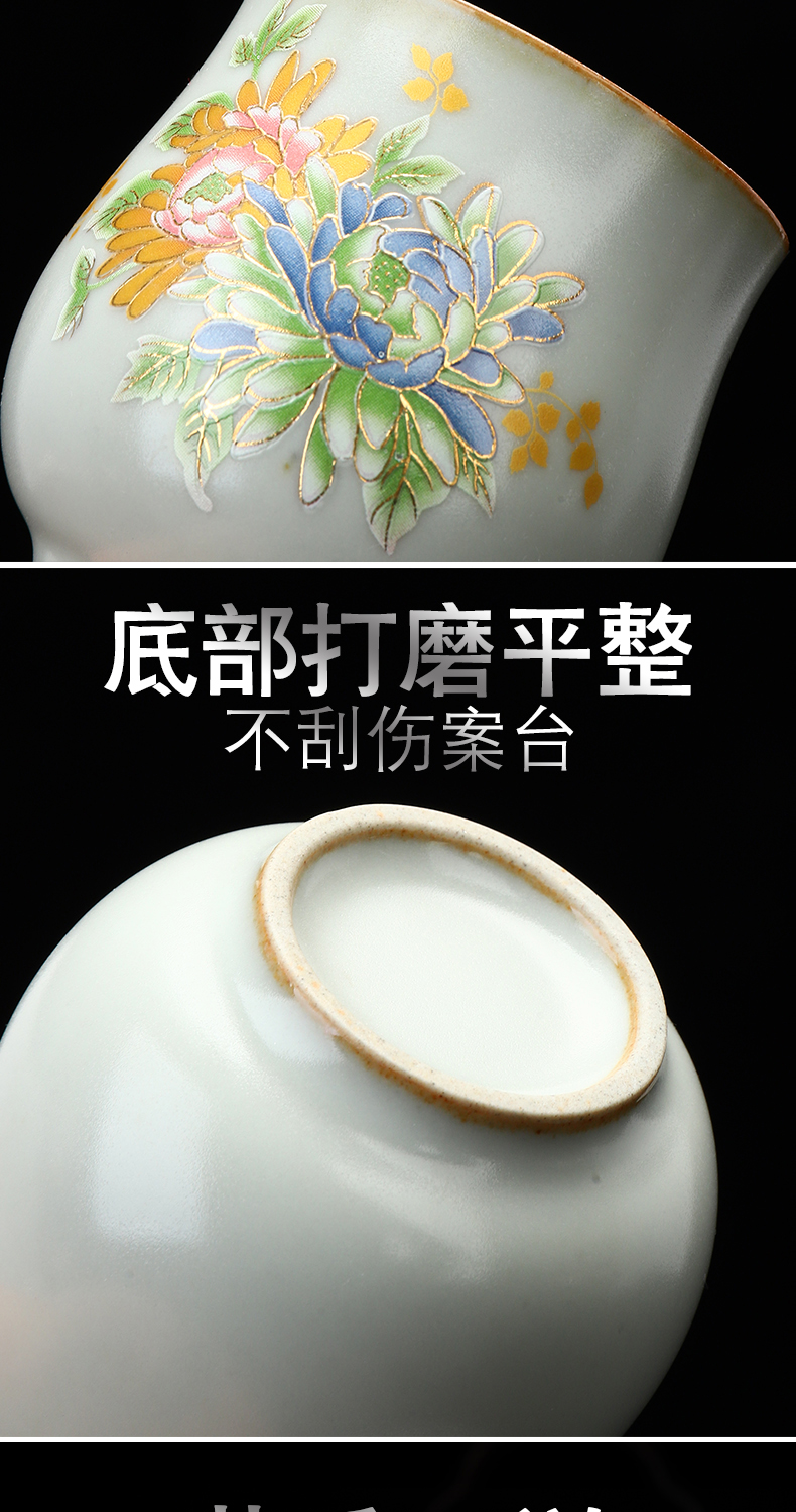 Recreational product of pottery and porcelain enamel color coppering. As silver cup master cup of large single cup 999 silver bladder sample tea cup tea set