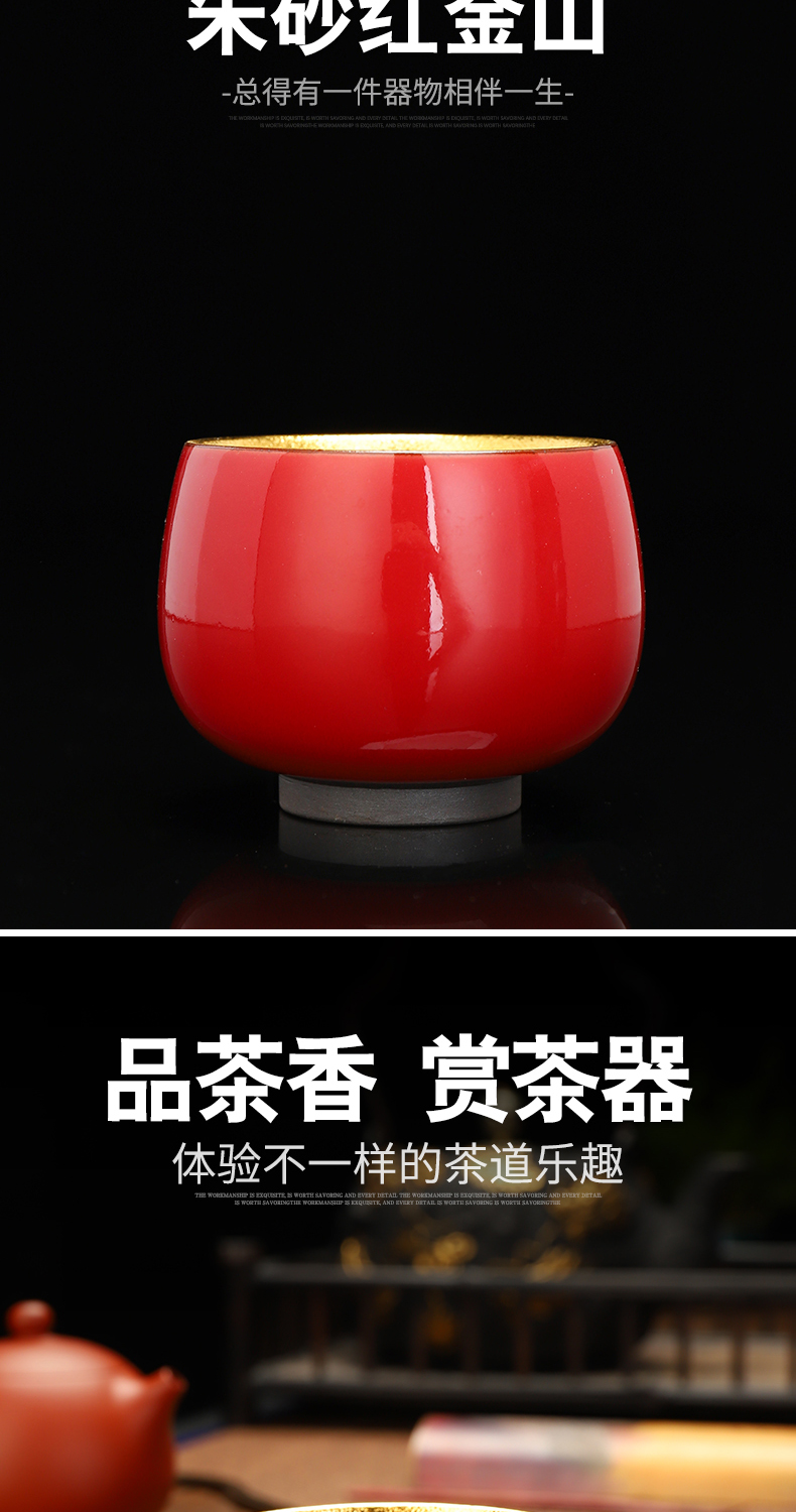 Recreational product gold was violet arenaceous all hand 24 k gold master cup jingdezhen gold konoha built Chinese lacquer cups