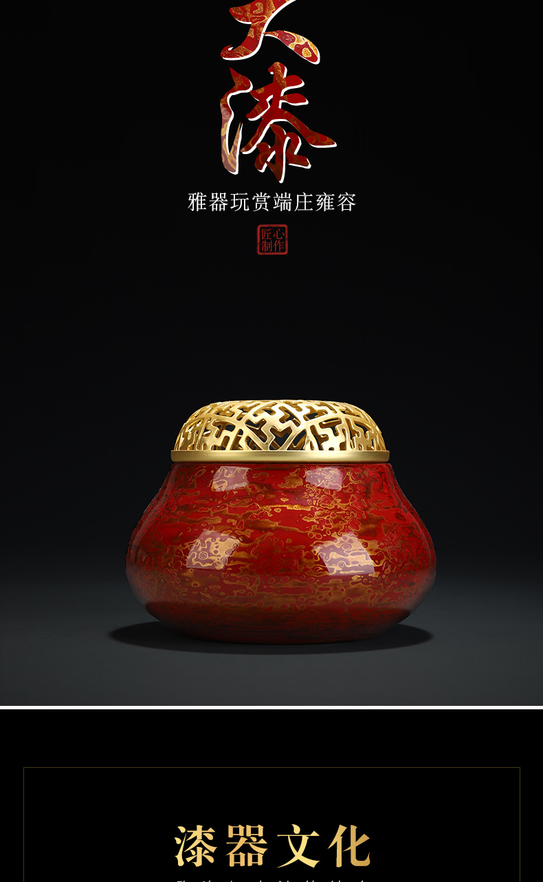 Recreational product big lacquer there are portable Chinese trumpet censer household ceramics sandalwood disk present zen furnace