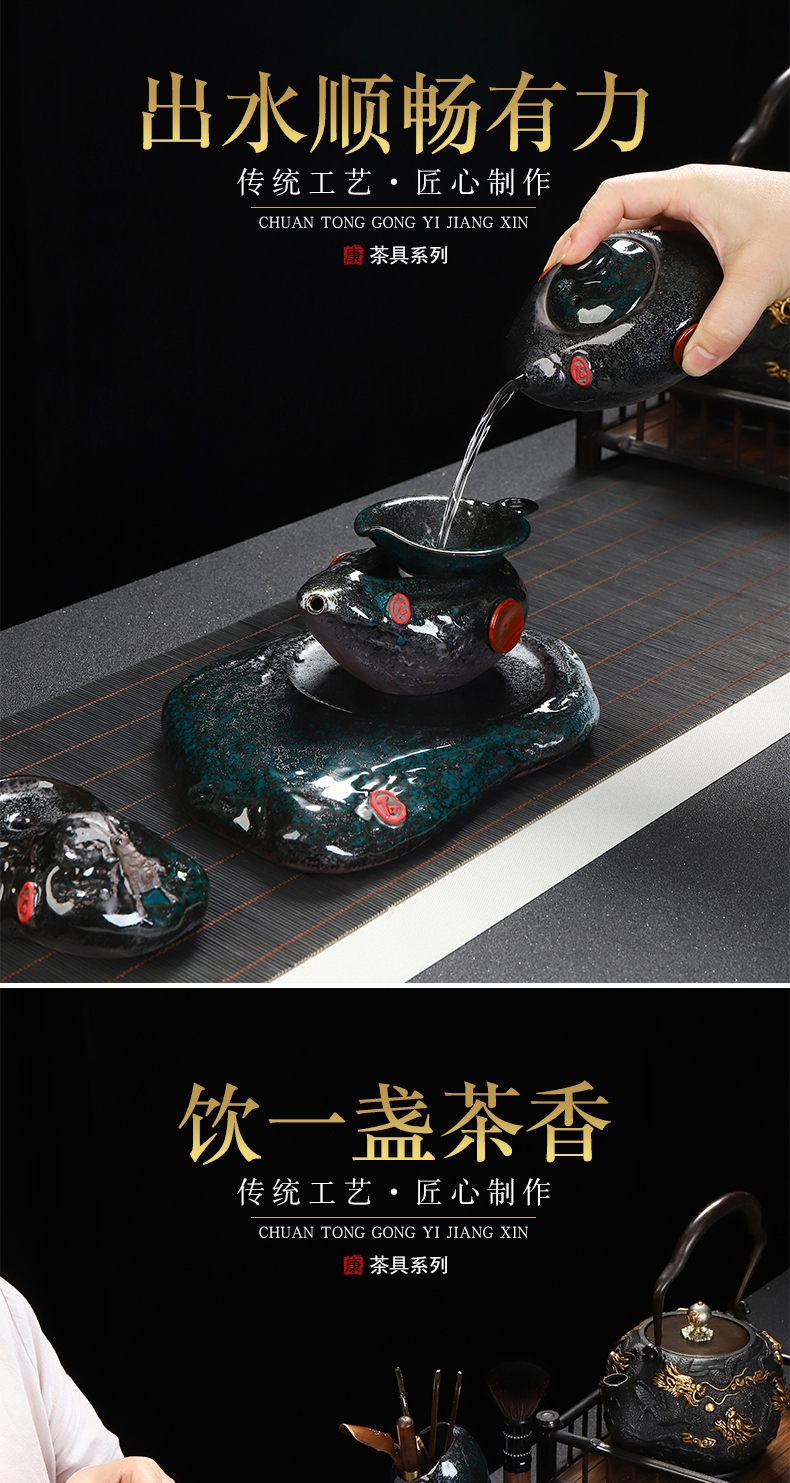 Recreational tea suit emerald temmoku home a whole set of jingdezhen ceramics office kung fu tea pot gift box