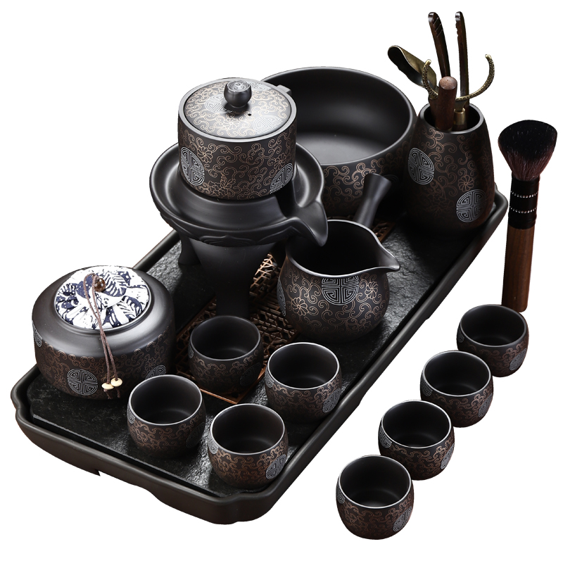 Recreational product black mud purple sand tea set buford automatic tea set lazy people make tea, home office kung fu tea set