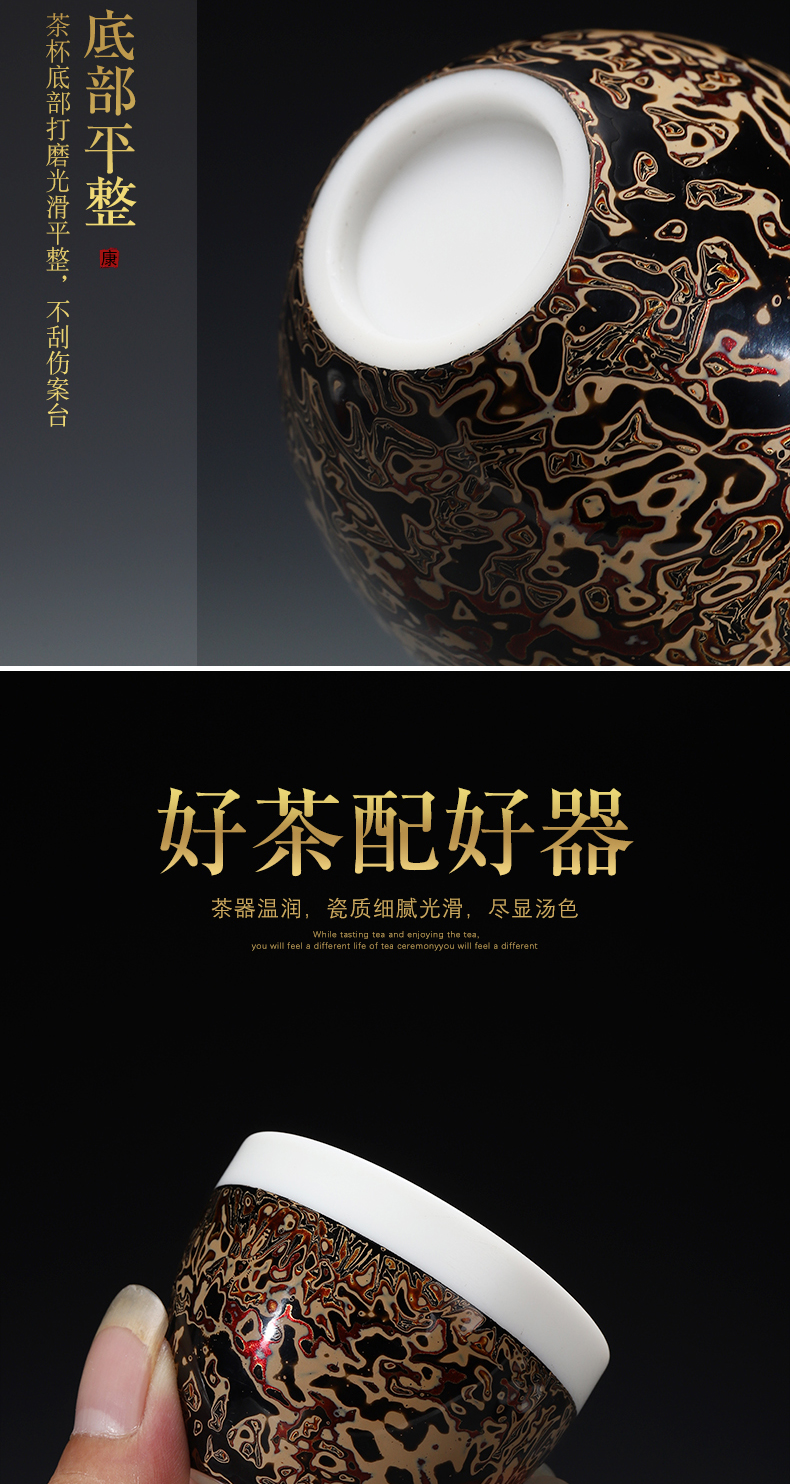 Recreational product lacquer ware jingdezhen ceramic cup tea tea set keep artist Wang Cunxu big white porcelain collection certificate