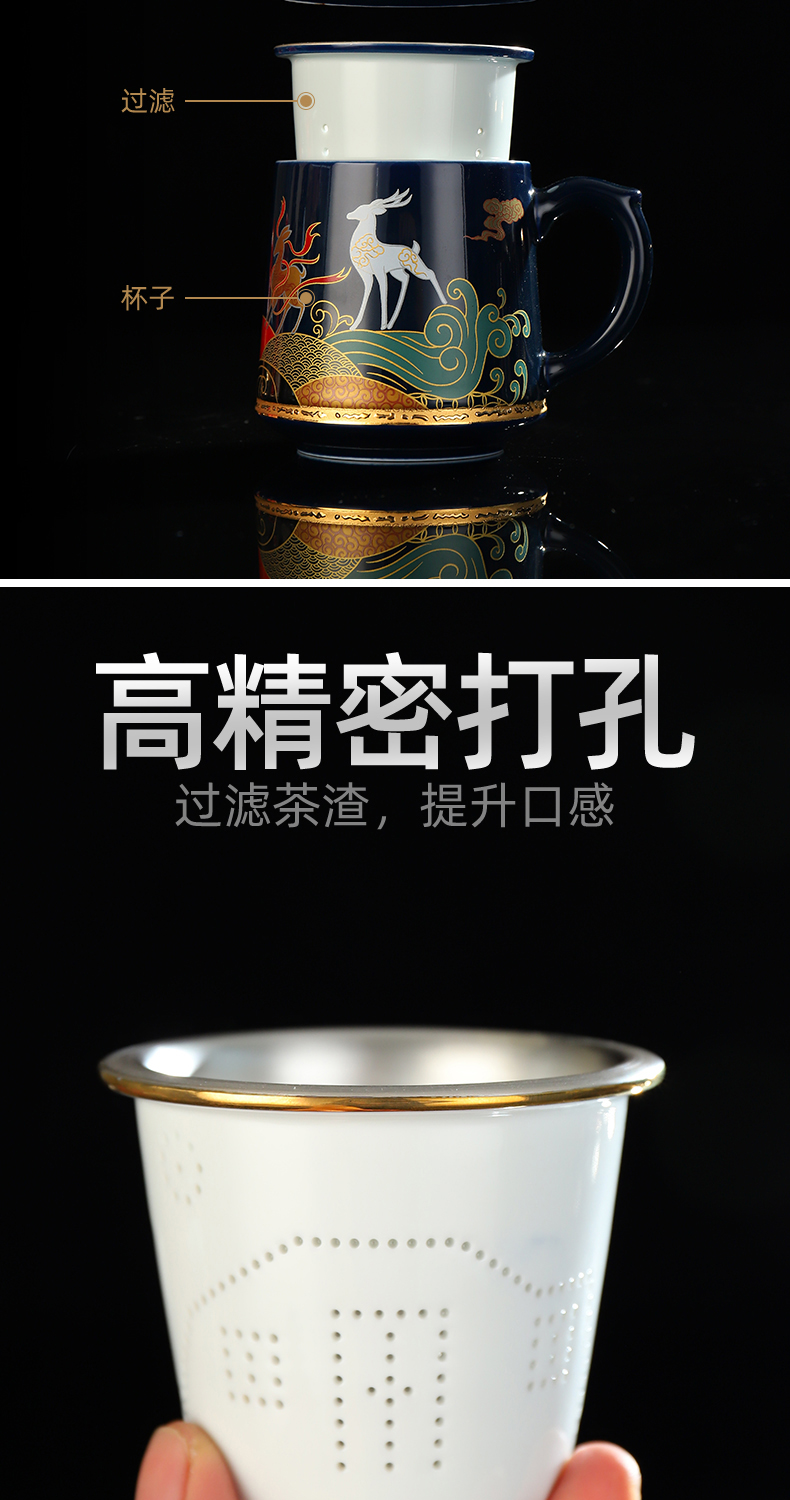 Recreation to both wind tide ceramic keller with GaiLiu silver bladder boss a cup of tea tea tea set
