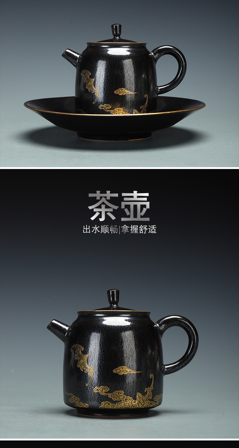 Recreation office 999 sterling silver products of a complete set of kung fu tea set manually coppering. As silver tureen ceramic tea set domestic cups