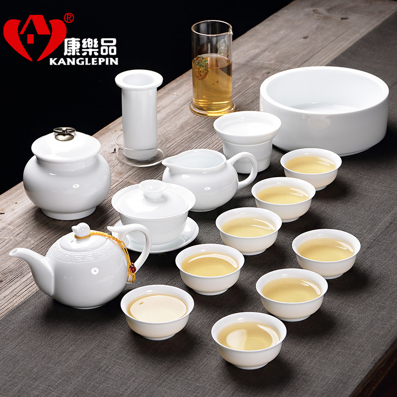 Recreational product ceramic tea set white porcelain kung fu tea mercifully tea tea sets tureen teapot household of Chinese style tea cups