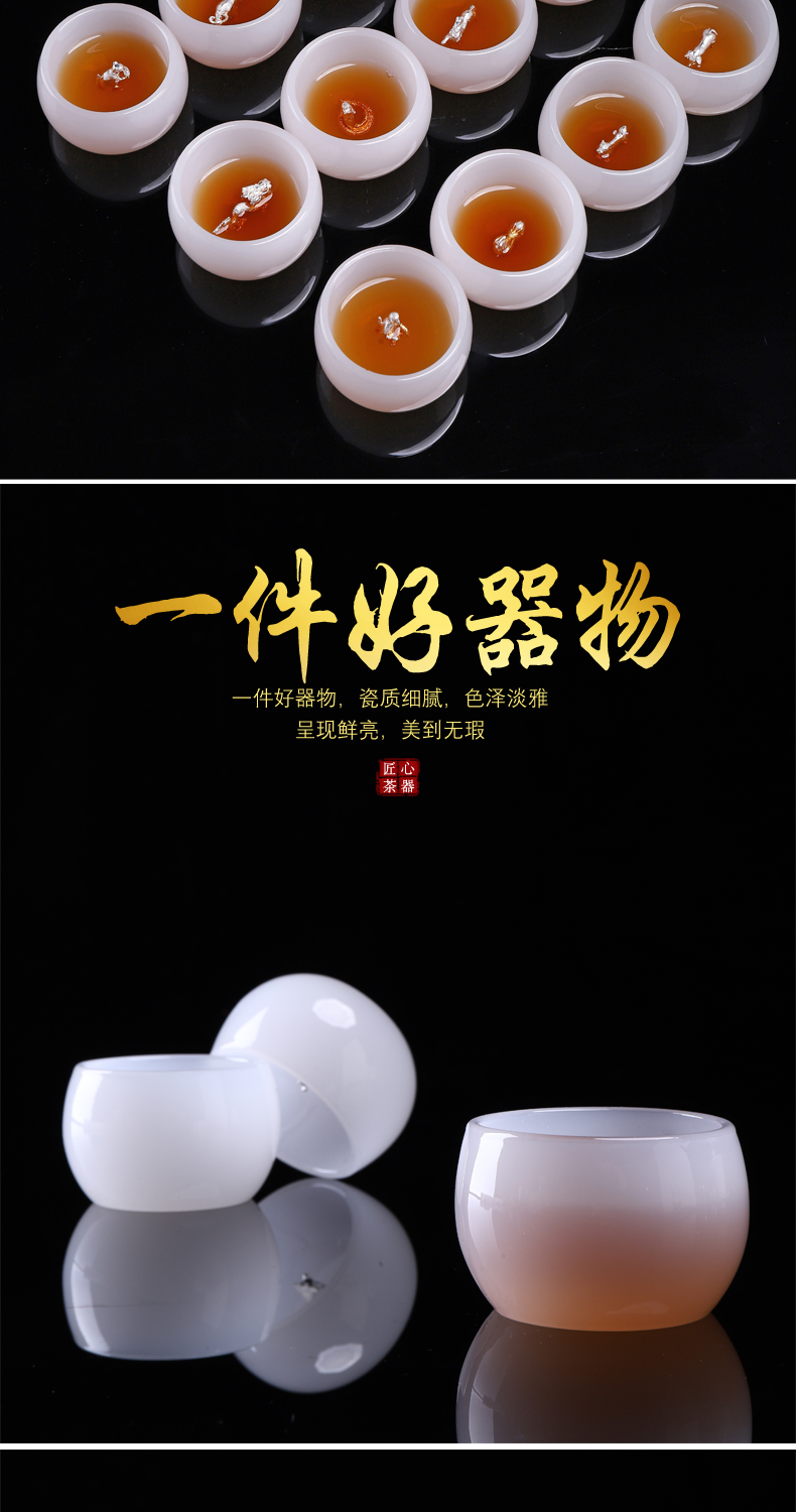 Recreational tea with silver 999 sample tea cup ceramic cups white porcelain zodiac single CPU individual cup of kung fu