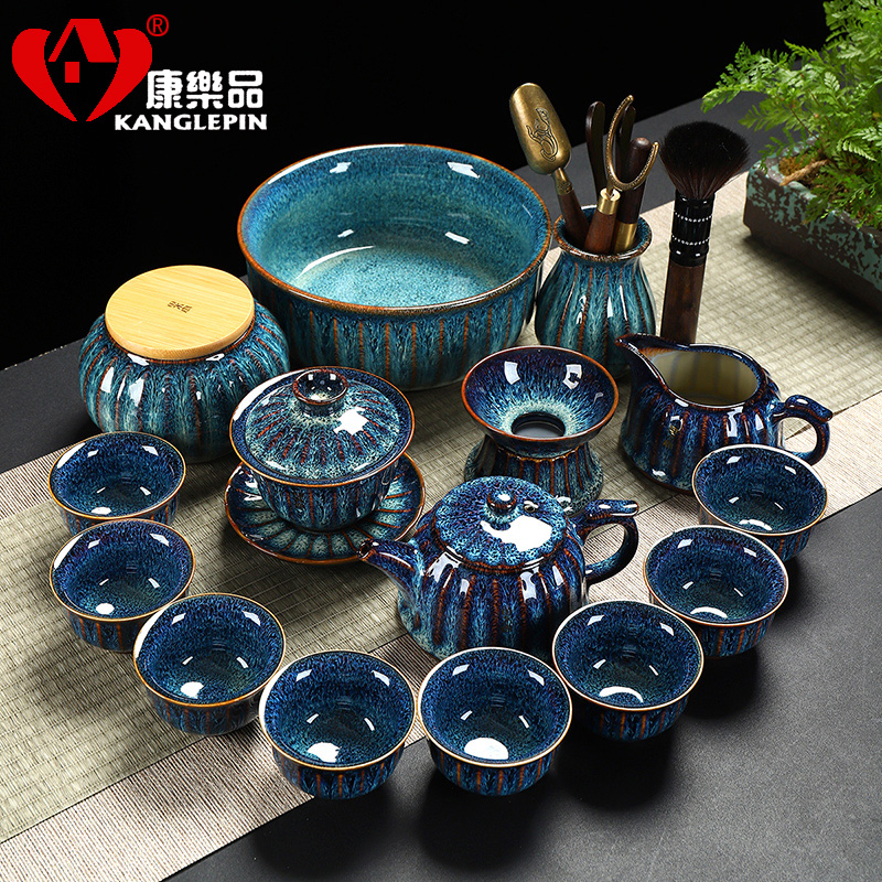 Recreational product Tian He up kung fu tea set home built a complete set of ceramic lamp cup tureen filtering teapot