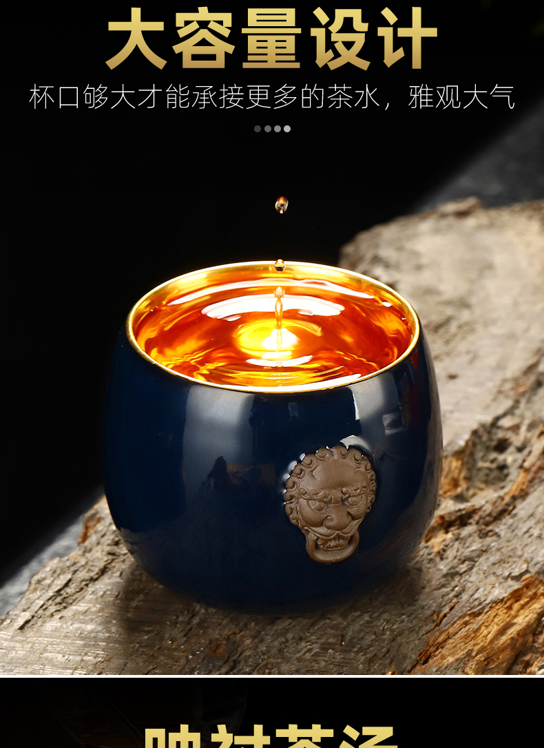 Recreational product is pure manual benevolent gold light 24 k gold 10.2 cm high 6.7 cm wide ceramic tea cup gift boxes