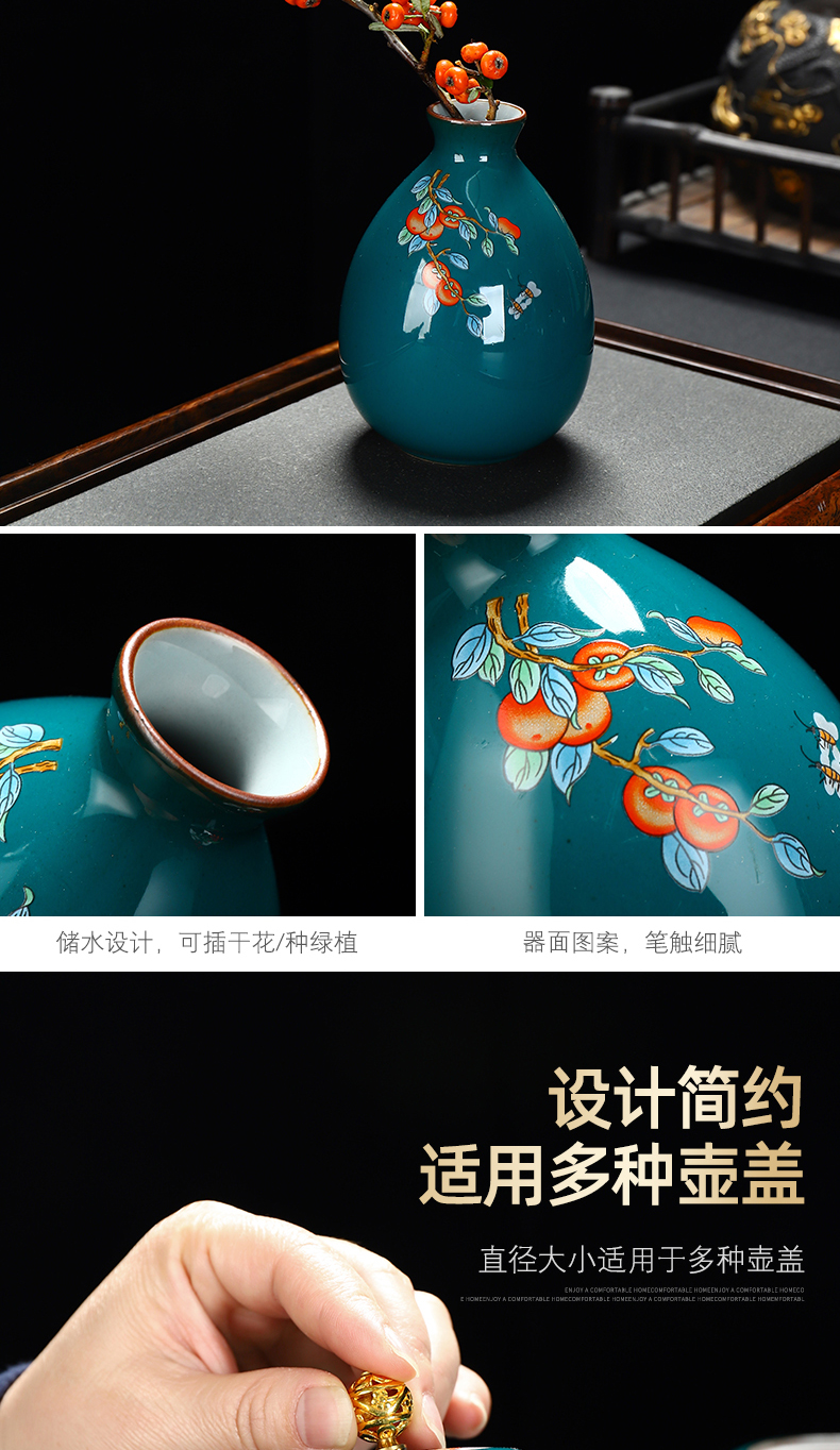 Recreational product sheng persimmon ruyi Japanese contracted the teapot tea set household zen tea kungfu ceramic cups