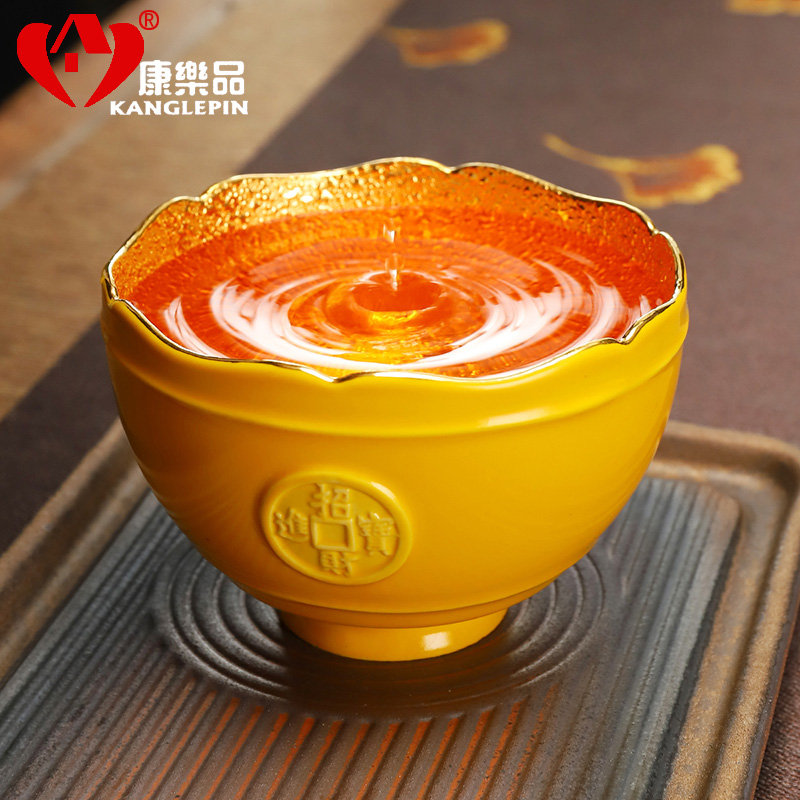 Recreational product emperor huang ceramic masters cup 24 k gold cups kung fu tea tea set little single cup sample tea cup, bowl