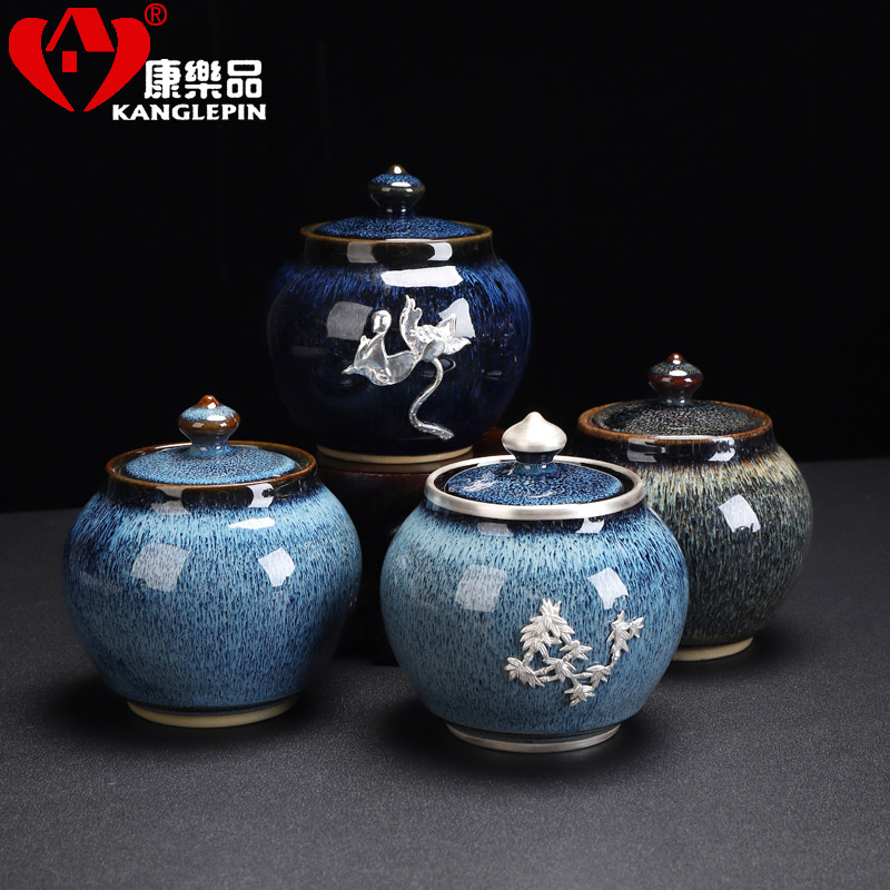 Recreation products built red glaze coppering. As the silver ceramic tea pot small obsidian seal pot tea storage tanks