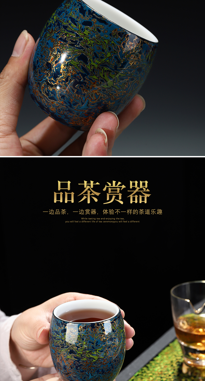 Recreational product lacquer tea white porcelain sample tea cup youligong master small cups Chinese lacquer pure checking ceramic cups