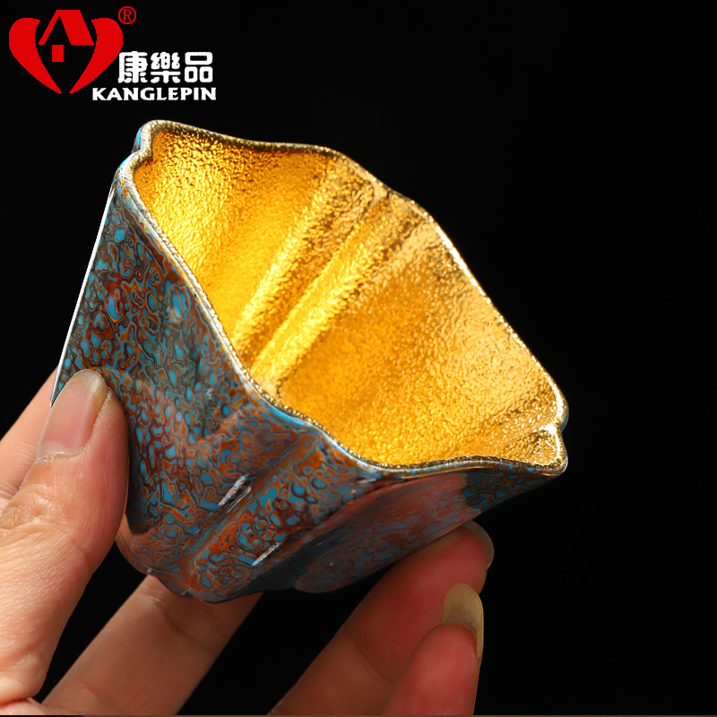 Recreation article 24 k gold cup pure manual lacquer tea purple sand tea masters cup, creative kung fu tea set