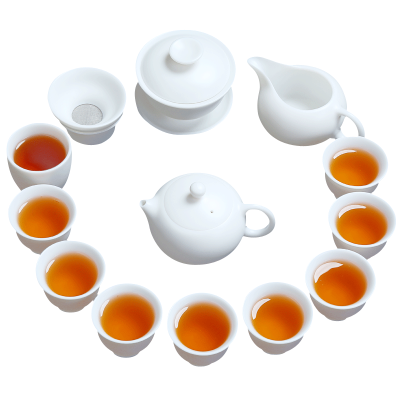 Recreation products a complete set of white porcelain kung fu tea sets suit household contracted Japanese tea tea tea set