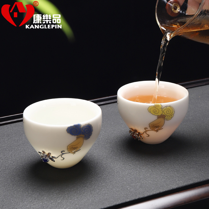 Leisure products manufacturers shot kung fu tea set up ceramic sample tea cup porcelain teacup single CPU master cup tea cups