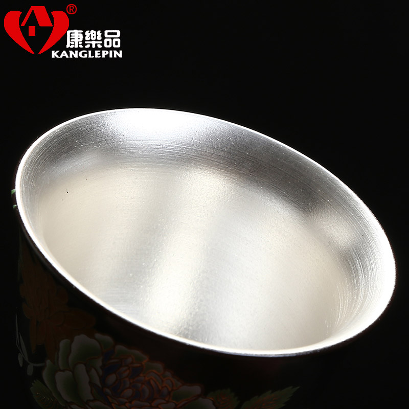 Recreation article 999 sample tea cup silver cup silver tea set ceramic coppering. As silver cup kongfu master cup single CPU