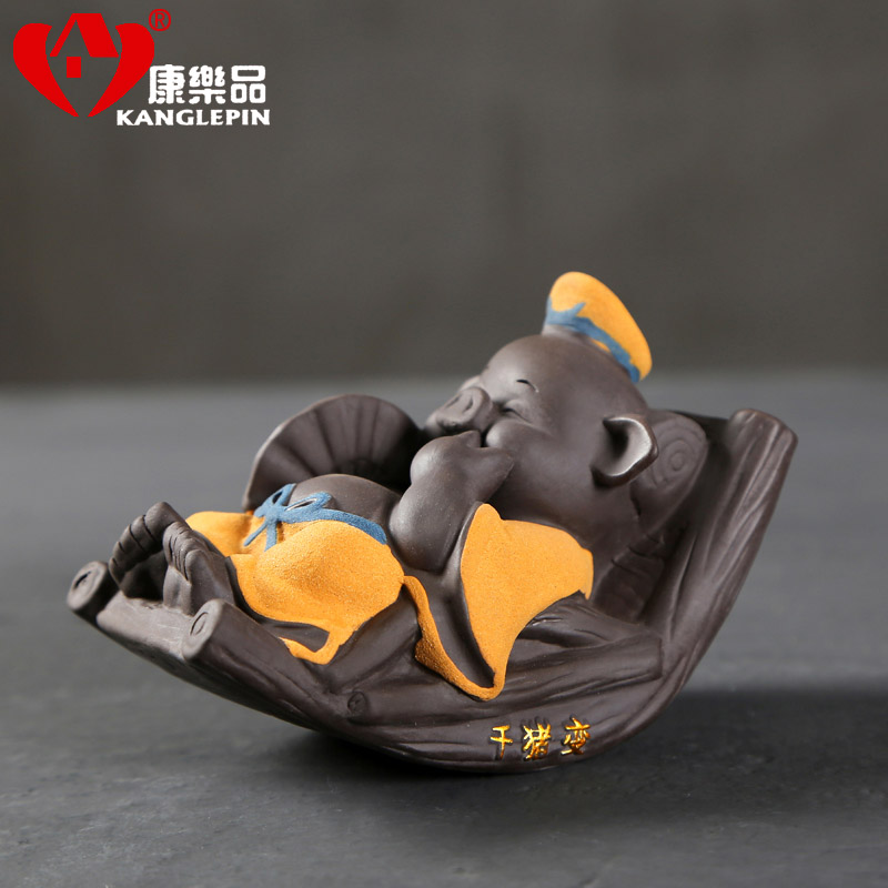 Recreational tea pet exquisite furnishing articles can raise creative violet arenaceous shake-down thousand become lovely pig pig tea accessories