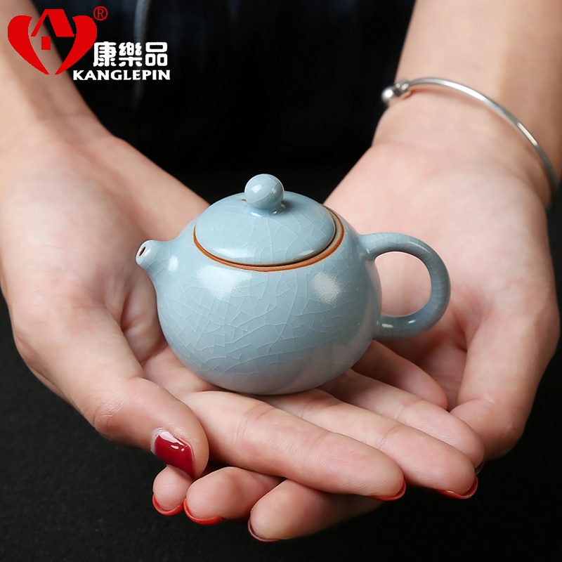 Recreational Pint Mini Ru Kiln Teapot Fingertip Pot small capacity Ceramic pocket Ceramic Pocket tea Darling Pendulum can raise open sheet single pot