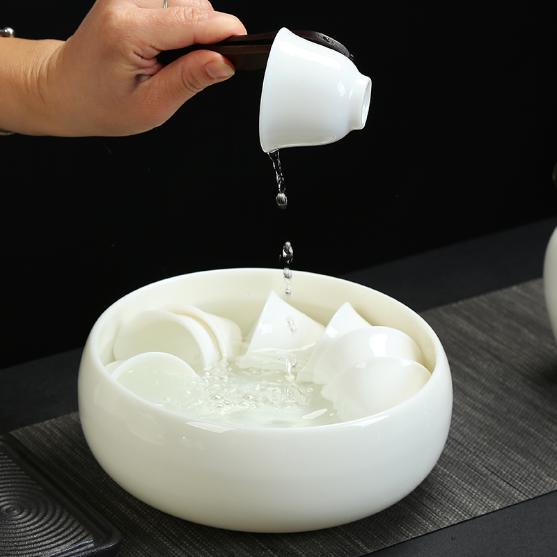 Recreational taste traditional kung fu tea set suit white porcelain teapot teacup ceramic GaiWanCha the whole household