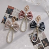 Оригинальный брелок с бантиком из жемчуга, подвеска