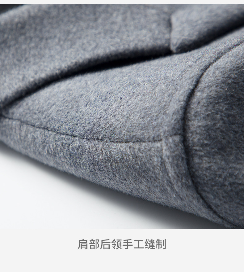 酷诺尼 男士修身中长款 羊毛呢大衣 图17