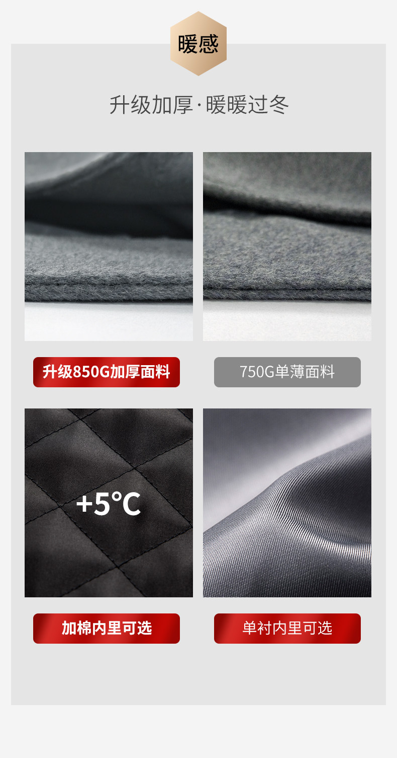酷诺尼 男士修身中长款 羊毛呢大衣 图4