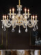 Light Luxury Chandelier, High-End Living Room Lamp, Simple and Atmospheric Bedroom and Dining Room Lamp, European Style All-Copper Egyptian Imported Crystal Lamp