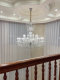 French-Style Duplex Living Room Crystal Chandelier, Open-Air Staircase Long Chandelier, European-Style Luxury Villa Lobby Wedding Lighting