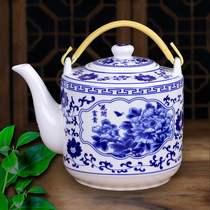 Jingdezhen Ceramic Tea Pot Large Capacity Hotel Cold kettle Large cold kettle Blue Flower Lift Bubble Tea kettle