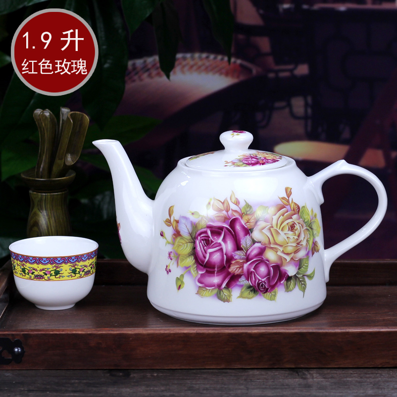 Jingdezhen ceramic teapot high - capacity hotel cool kettle king cold bottle green girder teapot kettle