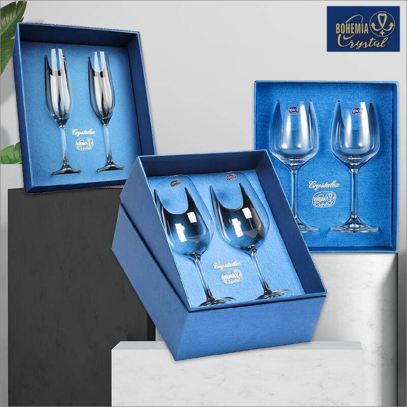 2 gift boxes for Czech imports Unleaded crystal red wine Champagne glasses High footed glass of wine glass Bordeaux wine glasses