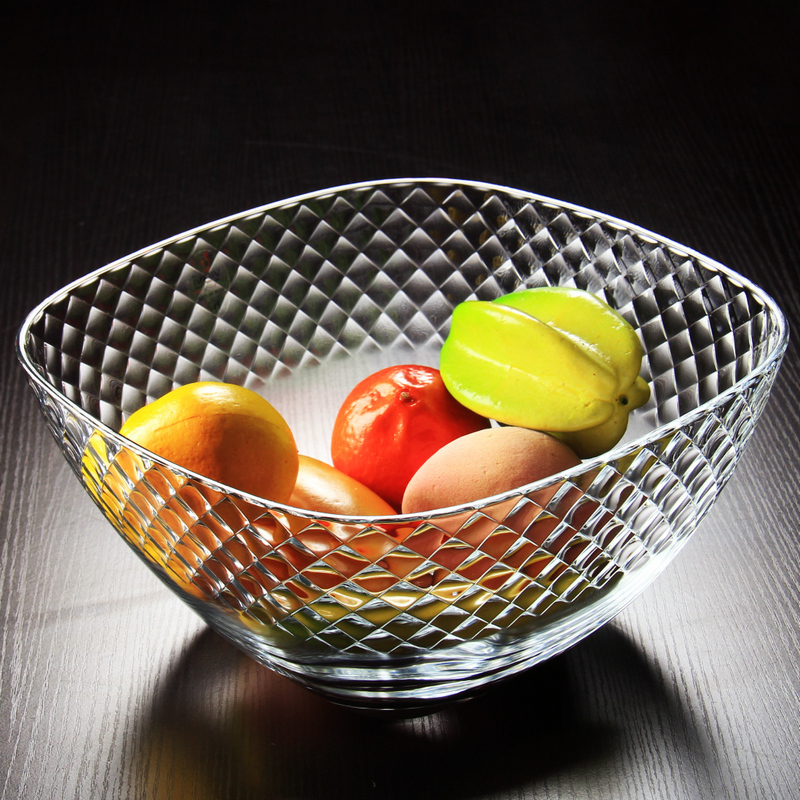 European Imports Transparent Glass Fruit Pan Living Room Eu Style Brief large number of fruit pots Jam Dried Fruit Pan Candy Tray