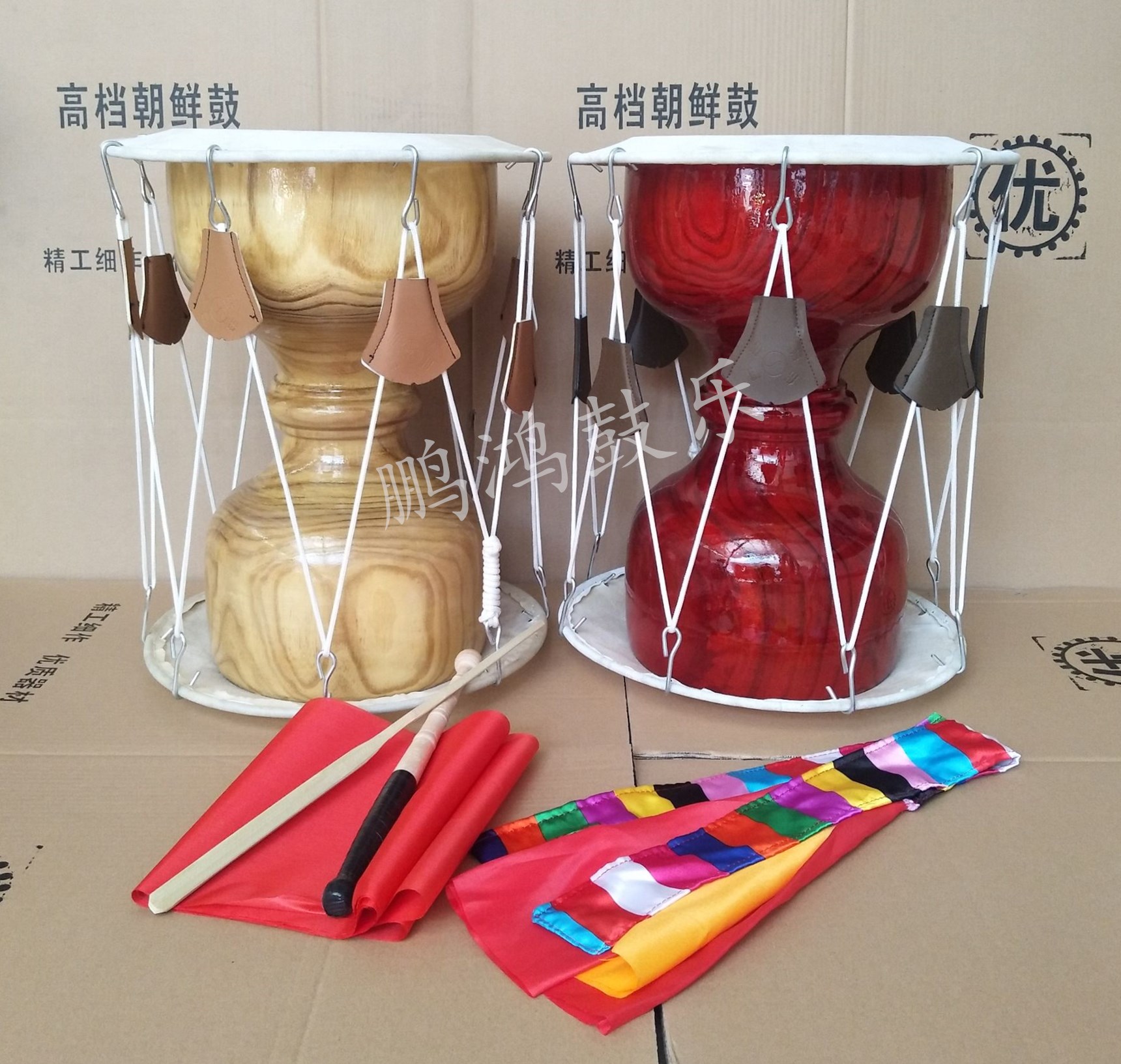 Plain purple North Korean long drum adult dance accompaniment performance props North Korean drum drum cowhide drum performance