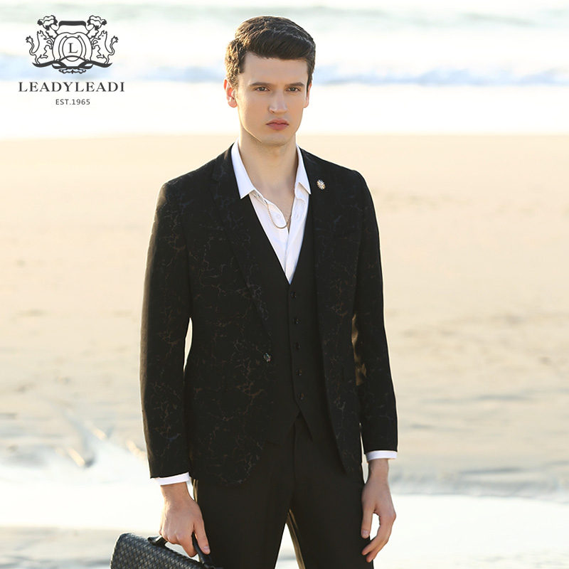 Single suit men's small suit dress slim Korean version of the coat jacket youth trend British fashion flower suit