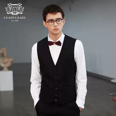 Suit vest men's slim Korean version of black professional formal work waistcoat suit pony armor vest horse clip 17