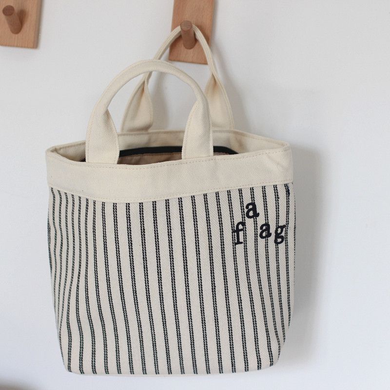 Lunch Bag Upper Class Lunch Box With Handbag Handbag bag Japanese Magazine Exhibit Package Summer with Meal Bag Stripes