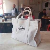 Korean version of the lunch box bag womens hand bag canvas English large capacity food bag shopping bag student with rice bag