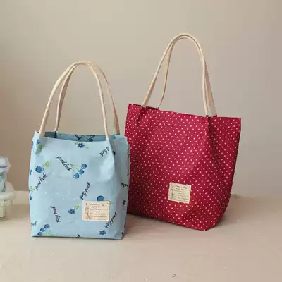 Summer large office worker lunch bag lunch box handbag rice bag waterproof oil lunch bag bag bag soft cute Oxford